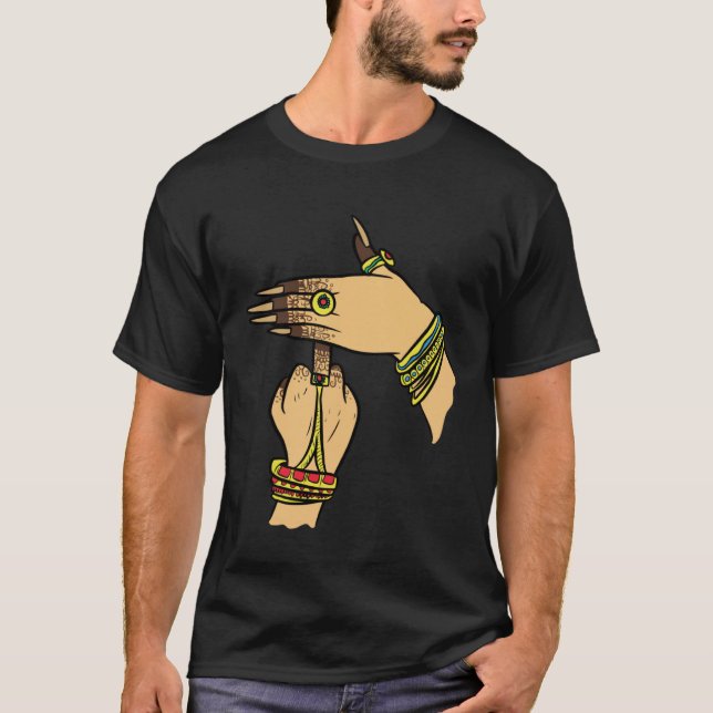 Girl Hands Desi Bollywood Sarcastic  Hindi Punjabi T-Shirt (Vorderseite)