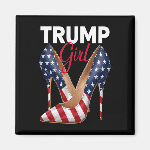 Girl High Heel Stilettos American Flag Trump 2024 Magnet