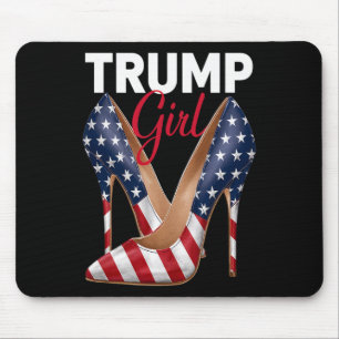 Girl High Heel Stilettos American Flag Trump 2024 Mousepad