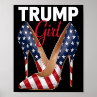 Girl High Heel Stilettos American Flag Trump 2024