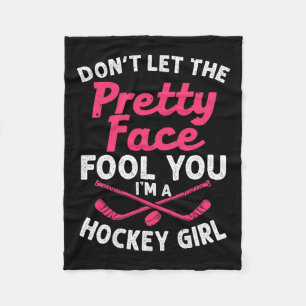 Girl Hockey-Geschenk für Frauen Kinder Eishockeysp Fleecedecke