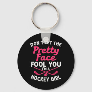 Girl Hockey-Geschenk für Frauen Kinder Eishockeysp Schlüsselanhänger