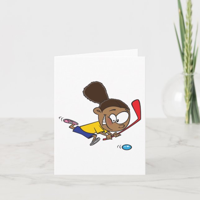 Girl Hockey Player Karte (Vorderseite)