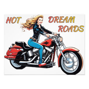 Girl Hot Dream Roads Fotodruck