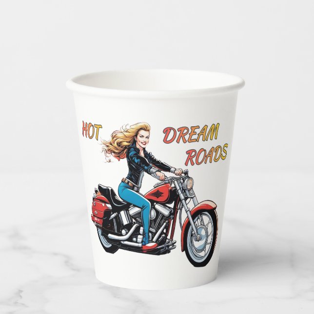 Girl Hot Dream Roads Pappbecher (Vorderseite)