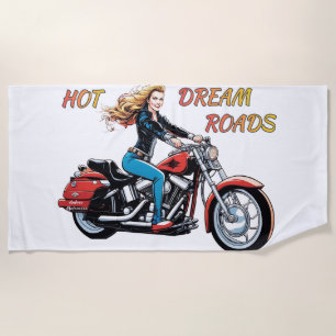 Girl Hot Dream Roads Strandtuch