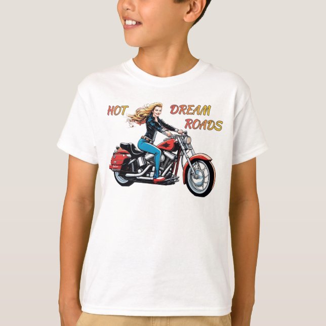 Girl Hot Dream Roads T-Shirt (Vorderseite)