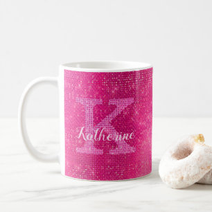 Girl-Hot-Pink-Glitzer-Synonym Kaffeetasse