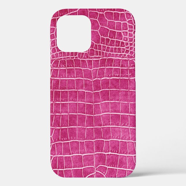 Girl Hot Pink Imitats Krokodile Leder Case-Mate iPhone Hülle (Rückseite)