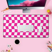 Girl Hot Pink White Wavy Karton Muster