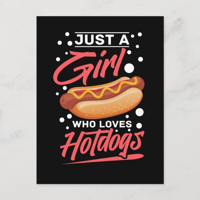 Girl Hotdog Fast Food Grill Postkarte (Vorderseite)