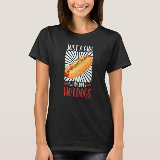 Girl Hotdog Fast Food Grilling T-Shirt (Vorderseite)