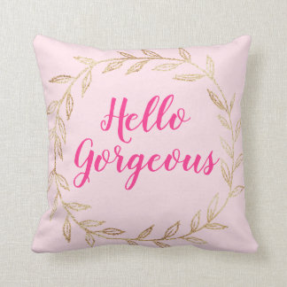 Girl Hübsch Blush Pink Hallo Großartiger Goldschre Kissen