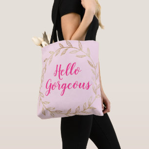 Girl Hübsch Blush Pink Hallo Großartiger Goldschre Tasche