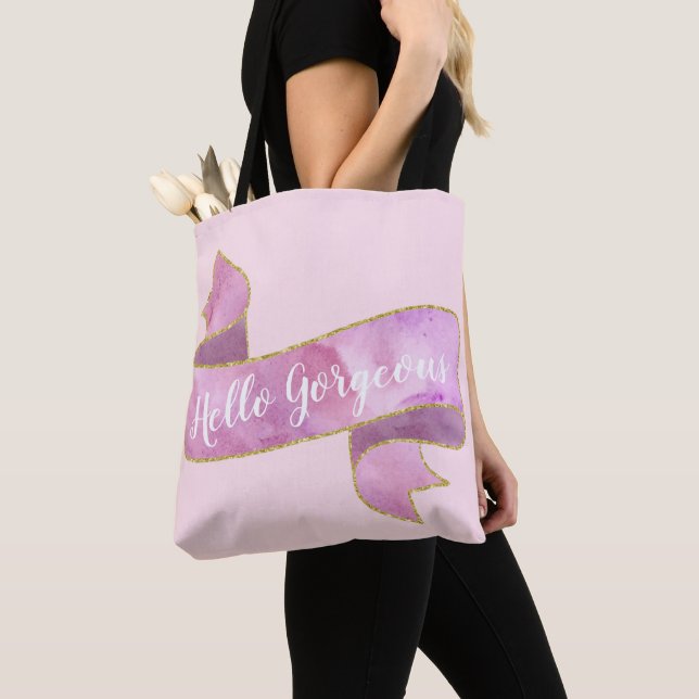Girl Hübsch Blush Pink Hallo wunderschöne goldene  Tasche (Von Nahem)