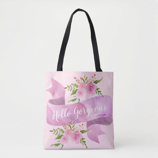 Girl Hübsch Chic Floral Blush Pink Hallo wundersch Tasche (Vorderseite)
