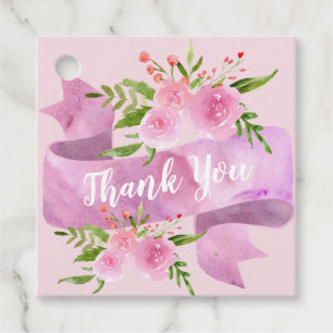 Girl Hübsch Chic Floral Blush Rosa Rose Danke Geschenkanhänger