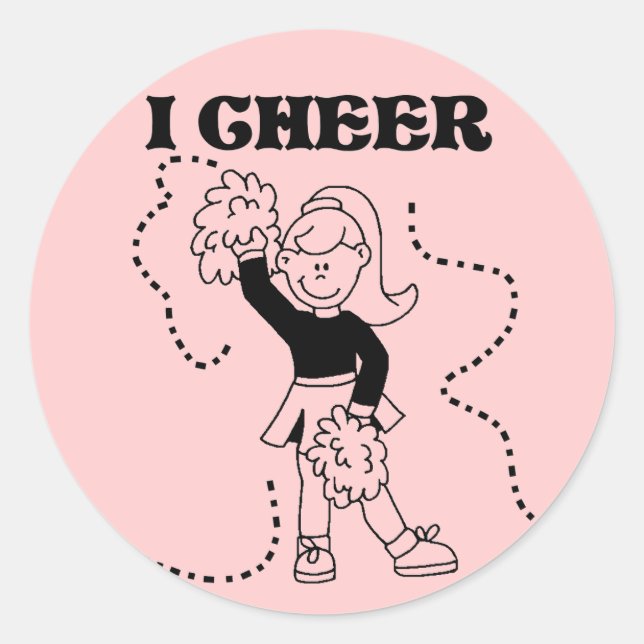 Girl I Cheer Tshirts und Geschenke Runder Aufkleber (Vorderseite)