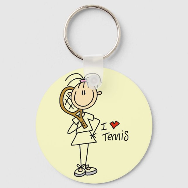 Girl I Liebe Tennis Tshirts und Geschenke Schlüsselanhänger (Vorderseite)