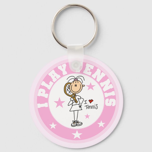 Girl I Play Tennis Tshirts und Geschenke Schlüsselanhänger (Vorderseite)
