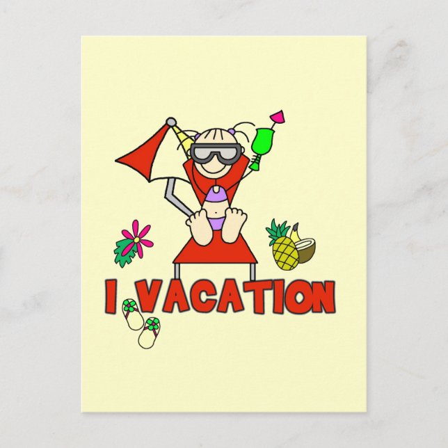 Girl I Vacation T - Shirt und Geschenke Postkarte (Vorderseite)