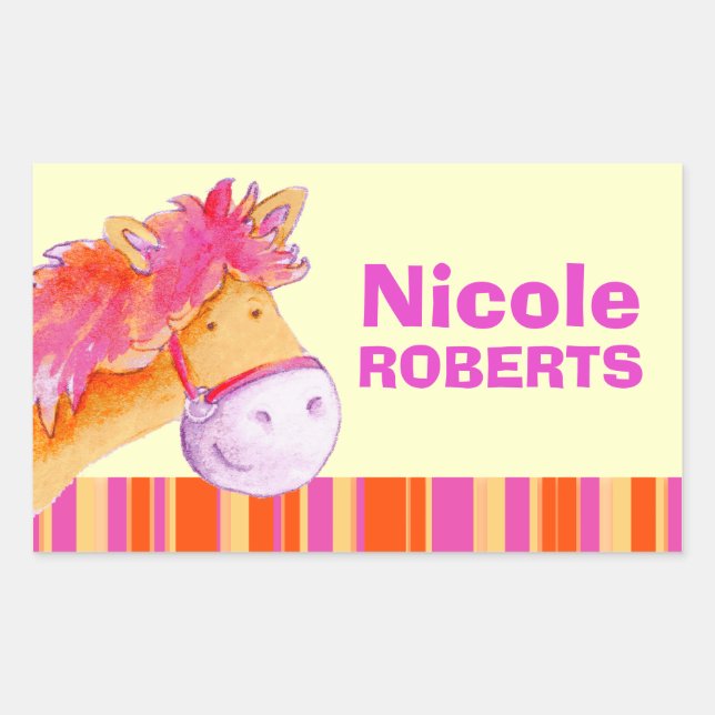 Girl id full name lila orange pony Sticker (Vorderseite)
