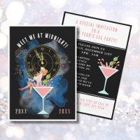 Girl in einem Martini-Glass Silvester-Party