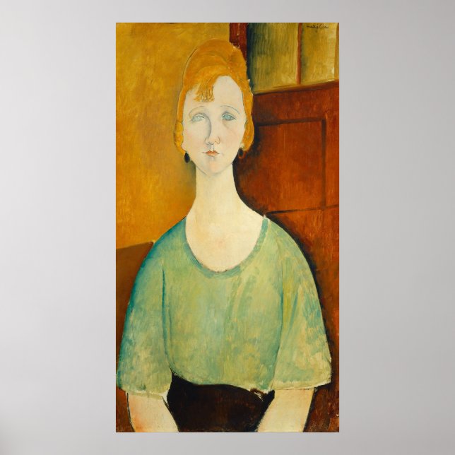 Girl in Green - Amedeo Modigliani Fine Art Poster (Vorne)