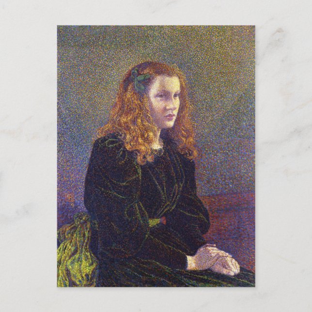 Girl in Green (von Theo van Rysselberghe) Postkarte (Vorderseite)