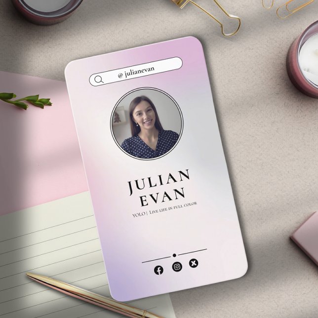 Girl Instagram Holographic Business Card Visitenkarte (Von Creator hochgeladen)