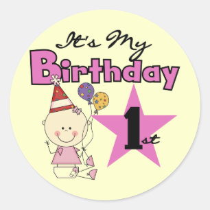 Girl It's My Birthday Tshirts and Gifts Runder Aufkleber