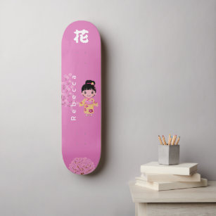 Girl japanischer Stil mit Monogram "Blume" Skateboard