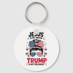 Girl Jesus My Retter Trump Präsident Christlich Wo Schlüsselanhänger