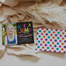 Girl Jump & Play Bounce House Einladungen zum Gebu