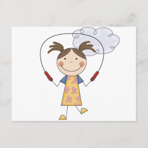 Girl Jumping Rope T - Shirt und Geschenke Postkarte