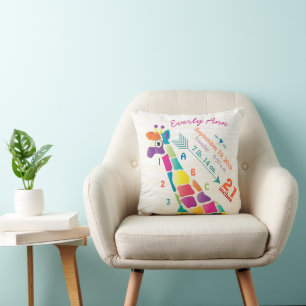 Girl Kinderzimmer Baby Birth Record Giraffe Arrow Kissen