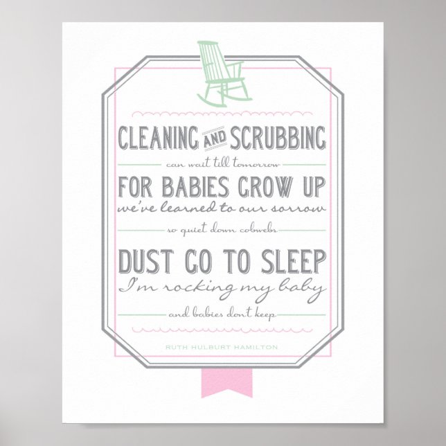 Girl Kinderzimmer Wall Art | Babys Behalt nicht Poster (Vorne)