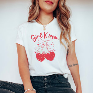 Girl Kisser Niedlich Coquette Strawberry Lesbian P T-Shirt