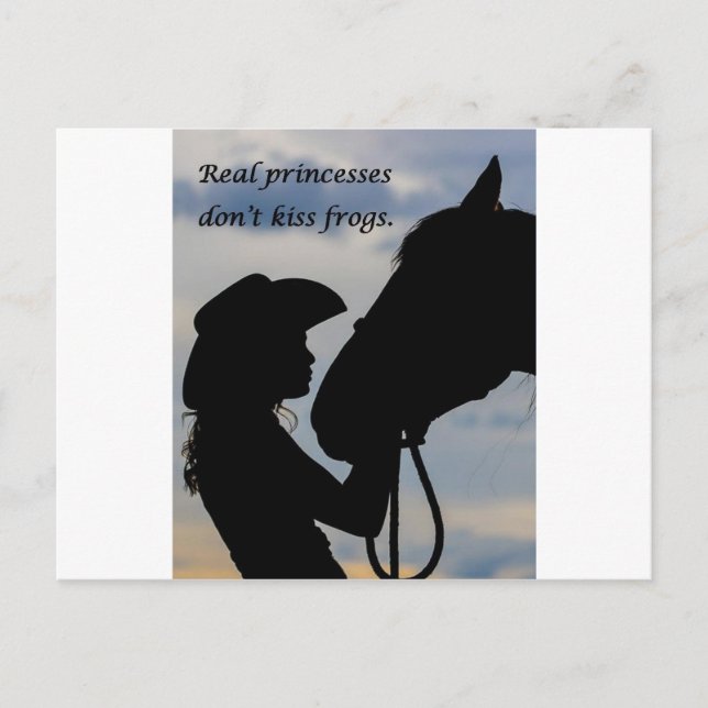 Girl Kissing Horse Postkarte (Vorderseite)