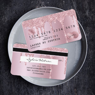 Girl-Kreditkarte Rose Gold Dripping Gold Visitenkarte