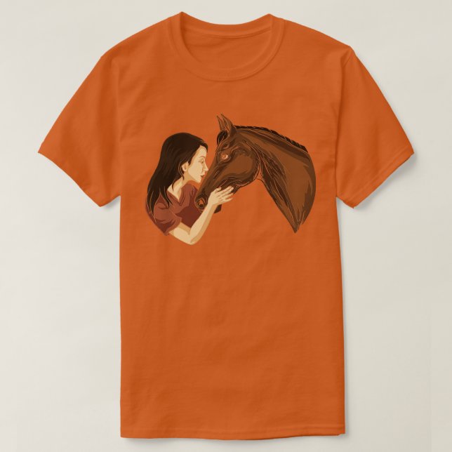 Girl Küssen Reiten T-Shirt (Design vorne)