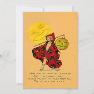 Girl Lächeln Kürbislaterne Pumpkin Vollmond