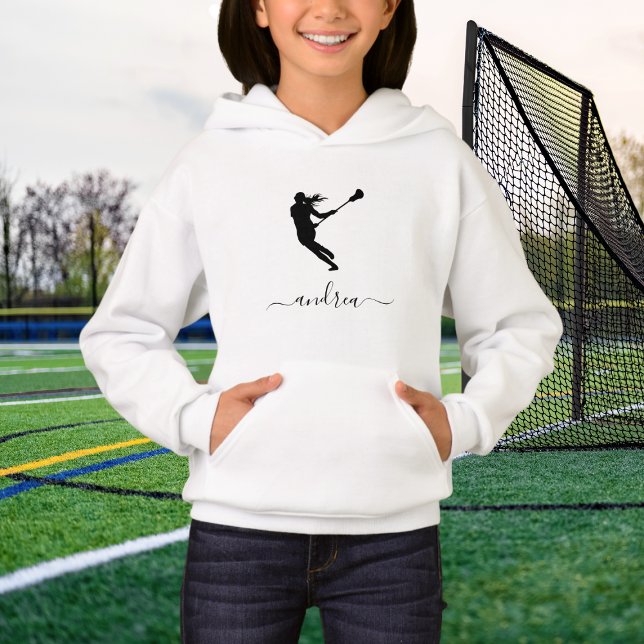 Girl Lacrosse Individuelle Name Personalisiert Kid Hoodie (Von Creator hochgeladen)