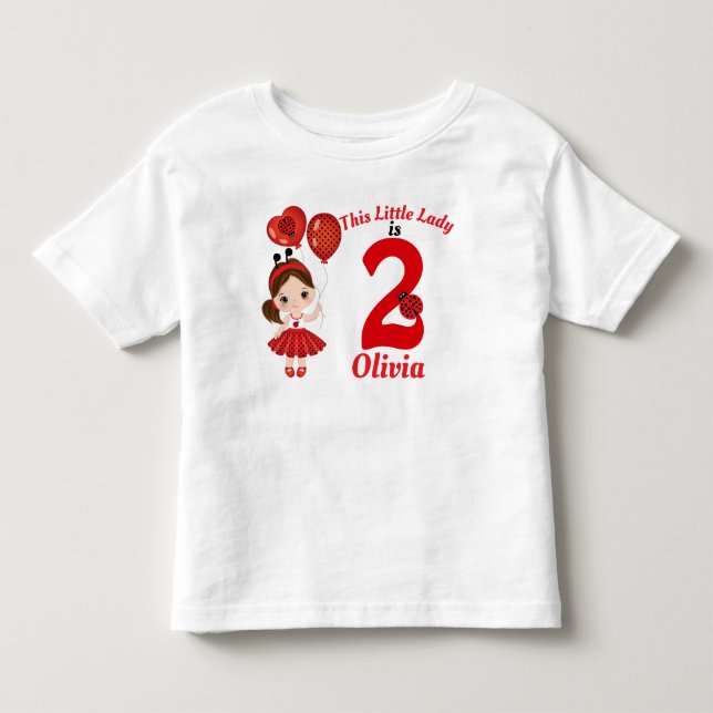 Girl Ladybug Birthday Toddler Fine Jersey T - Shir Kleinkind T-shirt (Vorderseite)