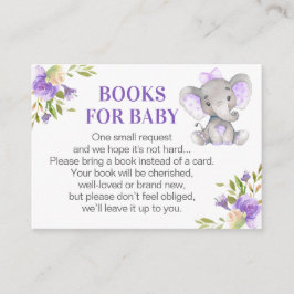 Girl Lavender Elephant Books für Babybuchanfragen Begleitkarte
