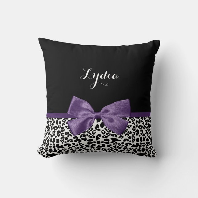 Girl Leopard drucken Hübsche Lila Multifunktionsle Kissen (Vorderseite)