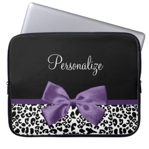 Girl Leopard drucken Hübsche Lila Multifunktionsle Laptopschutzhülle