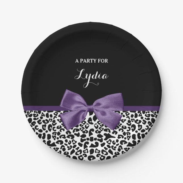 Girl Leopard drucken Hübsche Lila Multifunktionsle Pappteller (Vorderseite)