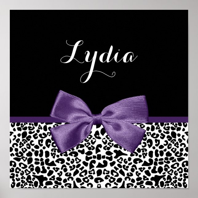 Girl Leopard drucken Hübsche Lila Multifunktionsle Poster (Vorne)