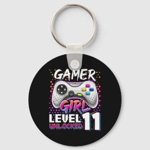 Girl Level 11 Entsperrtes Videospiel 11. Geburtsta Schlüsselanhänger
